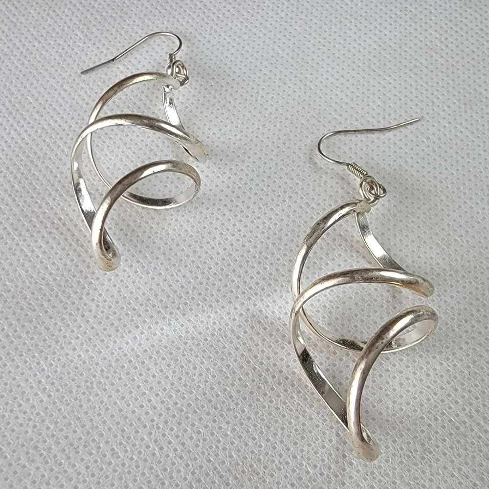 Large Swirly Modernist Drop Earrings